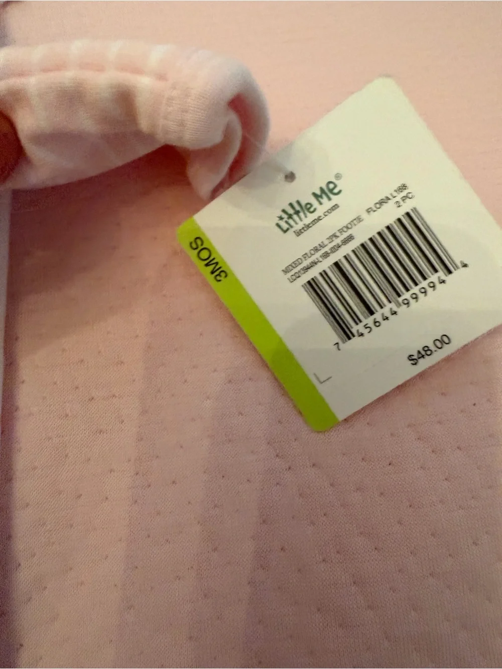Little Me Pink and White Striped Baby Gown
